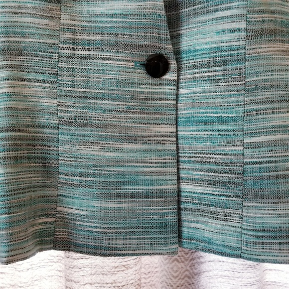Jones Studio Tweed Blazer Teal Multi 4 - Picture 4 of 8